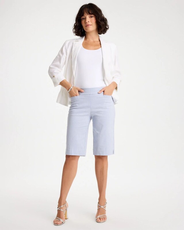 Striped Brigitte Slim Shorts - image 2